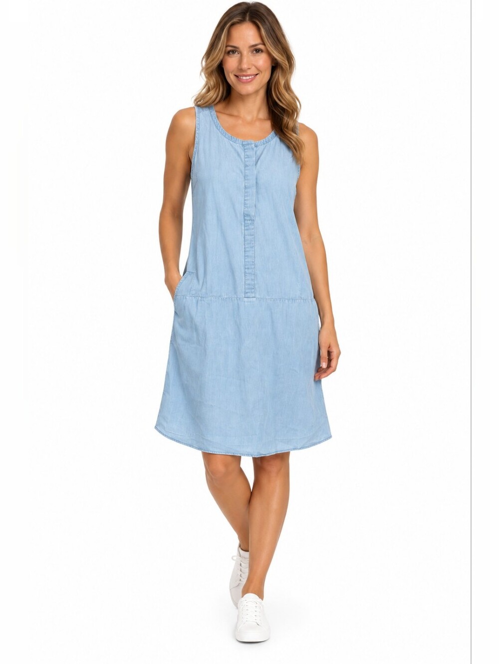 Everlane Light Blue Sleeveless Chambray Cover-Up Dress